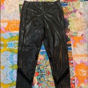 PINK Victoria Secret black shiny mesh leggings